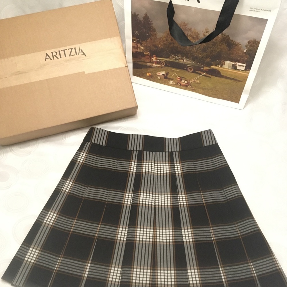 Sunday Best Black and White Plaid Pleated A-Line Skirt